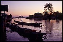 Sunset on the canal at Nyaungshwe. Inle Lake, Myanmar ( color)