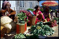 Vendors, Market in Kalaw. Shan state, Myanmar ( color)