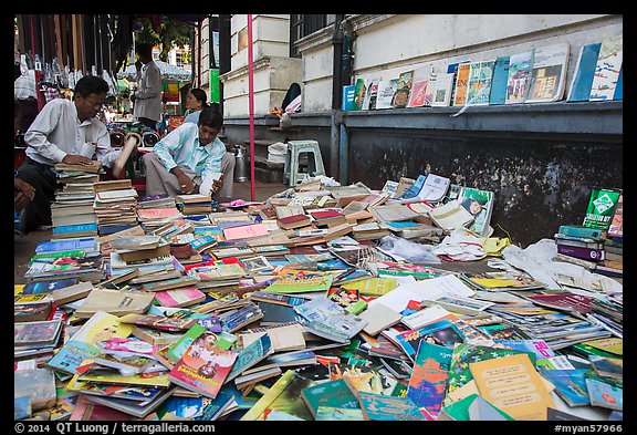 Used books for sale. Yangon, Myanmar (color)