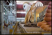 229-feet long reclining Buddha statue, Kyaukhtatgyi Pagoda. Yangon, Myanmar ( color)