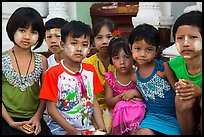 Children, Shwedagon Pagoda. Yangon, Myanmar ( color)