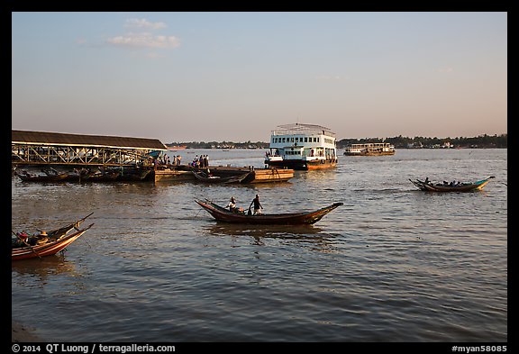 Yangon River at Sinodan pier. Yangon, Myanmar