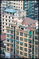 New appartment buildings from above. Yangon, Myanmar ( color)