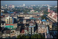 City view from above. Yangon, Myanmar ( color)