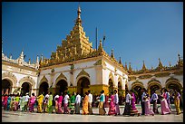 Shinbyu ceremony procession, Mahamuni Pagoda. Mandalay, Myanmar ( color)
