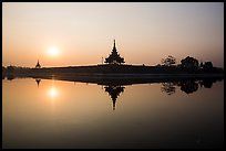 Sunrise, Mandalay Fort moat. Mandalay, Myanmar ( color)