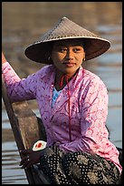Boat rower. Mandalay, Myanmar ( color)