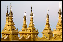 Spires, Sutaungpyei Pagoda. Mandalay, Myanmar ( color)