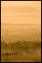 Ridges in mist at sunrise seen from Mandalay Hill. Mandalay, Myanmar ( color)