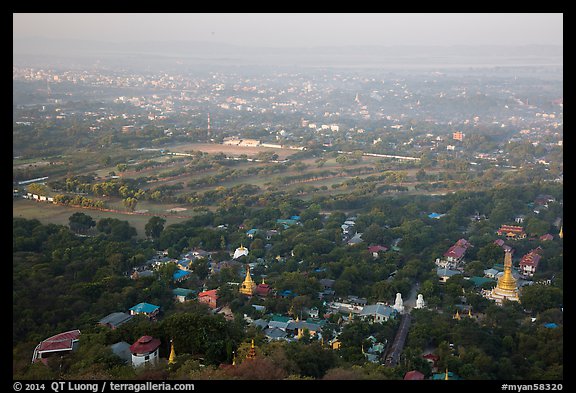 View from Mandalay Hill, early morning. Mandalay, Myanmar (color)