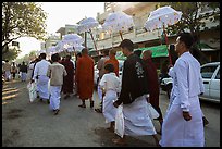 Alms procession. Mandalay, Myanmar ( color)