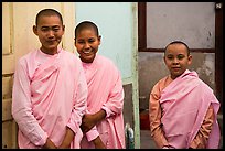 Smiling nuns, Zayar Theingi Nunnery, Sagaing. Myanmar ( color)