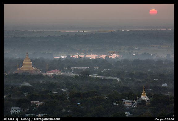 Sunset from Sagaing Hill. Myanmar (color)