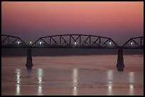 Ava Bridge over Ayeyarwady river at dusk, Sagaing. Myanmar ( color)