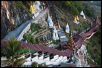 Hillside with covered stairway. Pindaya, Myanmar ( color)