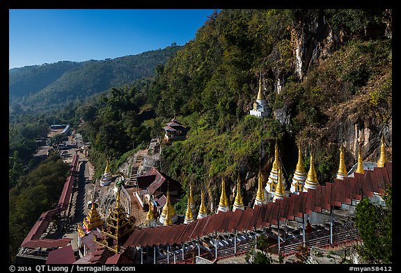Hillside below  Pindaya Caves with Hsaungdan. Pindaya, Myanmar (color)