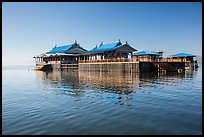 Restaurant built on stilts in middle of lake. Inle Lake, Myanmar ( color)