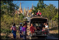 Villagers and truck near Shwe Indein Pagoda. Inle Lake, Myanmar ( color)