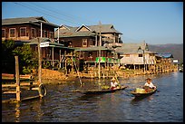 Houses on stilts in Ywama Village. Inle Lake, Myanmar ( color)