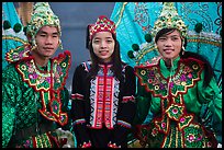 Greeters in traditional costume. Inle Lake, Myanmar ( color)