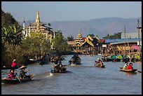 Small boats and shrines, Ywama Village. Inle Lake, Myanmar ( color)