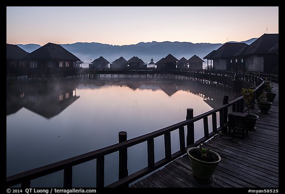 Myanmar Treasure Resort at dawn. Inle Lake, Myanmar (color)