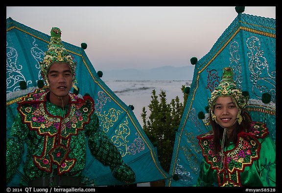 Greeters at dawn. Inle Lake, Myanmar