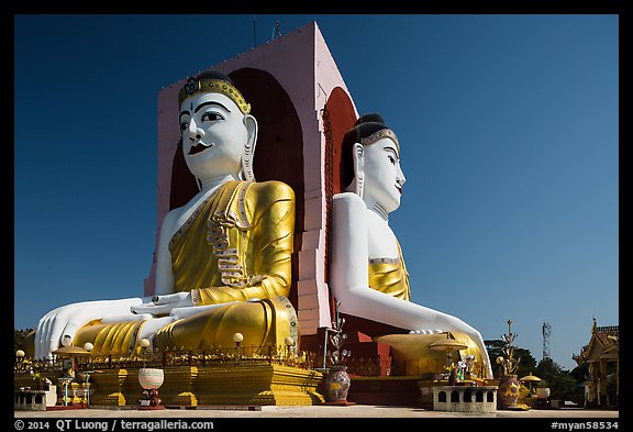 Four Seated Buddha shrine, Kyaik Pun Paya. Bago, Myanmar (color)
