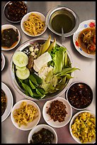 Close-up of Burmese meal. Bago, Myanmar ( color)