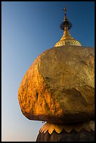 Golden Rock and Kyaiktiyo Pagoda at sunset. Kyaiktiyo, Myanmar ( color)