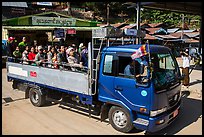 Truck carrying pilgrims to the top of Kelasa Hill. Kyaiktiyo, Myanmar ( color)