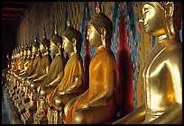 Row of Buddha figures, Wat Arun. Bangkok, Thailand ( color)