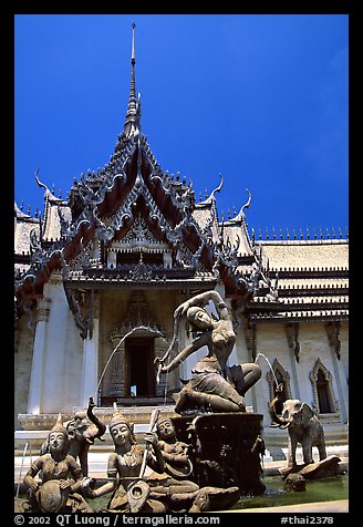 Temple in Ayuthaya style. Muang Boran, Thailand (color)