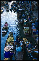 Canal from above, floating market. Damonoen Saduak, Thailand (color)