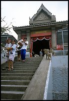 San Phra Kan (Kala shrine), invaded by monkeys. Lopburi, Thailand