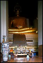 Large Buddha image in modern Wat. Ayutthaya, Thailand