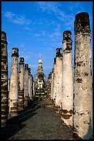Ruined columns. Sukothai, Thailand (color)