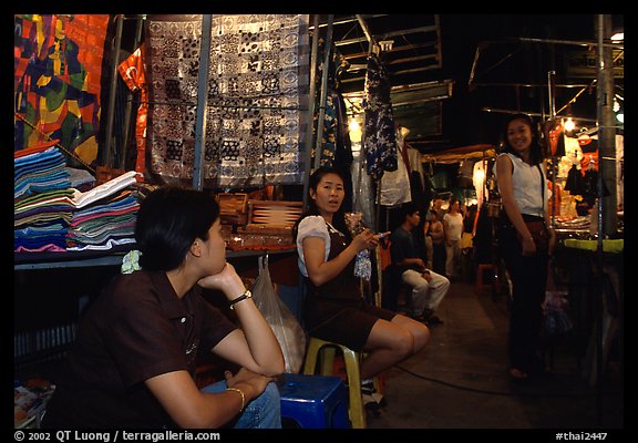 Vendors in the Night Bazaar. Chiang Mai, Thailand