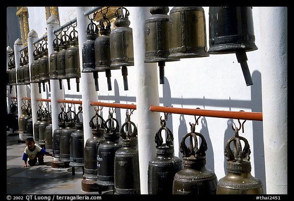 Bells at Wat Phra That Doi Suthep. Chiang Mai, Thailand (color)