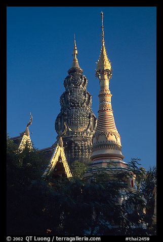 Wat Kuu Tao, with its unique chedi of Yunnanese design. Chiang Mai, Thailand