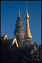 Wat Kuu Tao, with its unique chedi of Yunnanese design. Chiang Mai, Thailand (color)