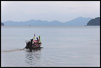 Boat and hazy horizon. Krabi Province, Thailand ( color)