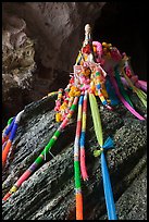 Ribons, Pranang cave shrine, Railay. Krabi Province, Thailand