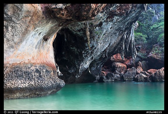 Sea cave, Rai Leh. Krabi Province, Thailand (color)
