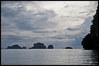 Offshore limestone islets, Railay. Krabi Province, Thailand (color)