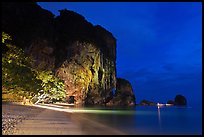 Phra Nang beach at night. Krabi Province, Thailand (color)