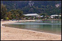 Deserted beach and resorts, Ao Lo Dalam, Ko Phi Phi. Krabi Province, Thailand ( color)