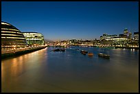 River Thames and skyline at night. London, England, United Kingdom (color)