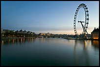 Thames River and Millennium Wheel at dawn. London, England, United Kingdom