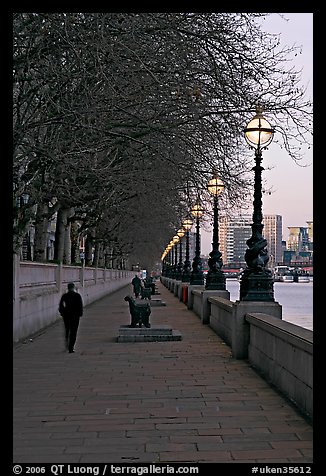 Riverfront promenade. London, England, United Kingdom (color)